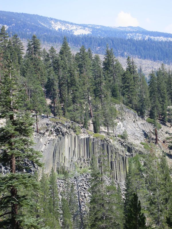 The Devil's Postpile, a basalt formation near Mammoth Lakes.