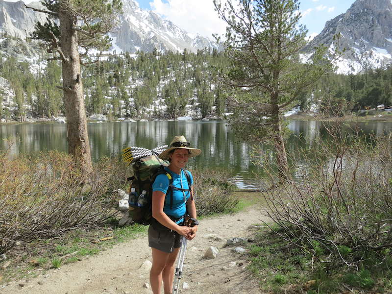 Wearing my fully loaded ULA Circuit on the climb up to Kearsarge Pass and the PCT.